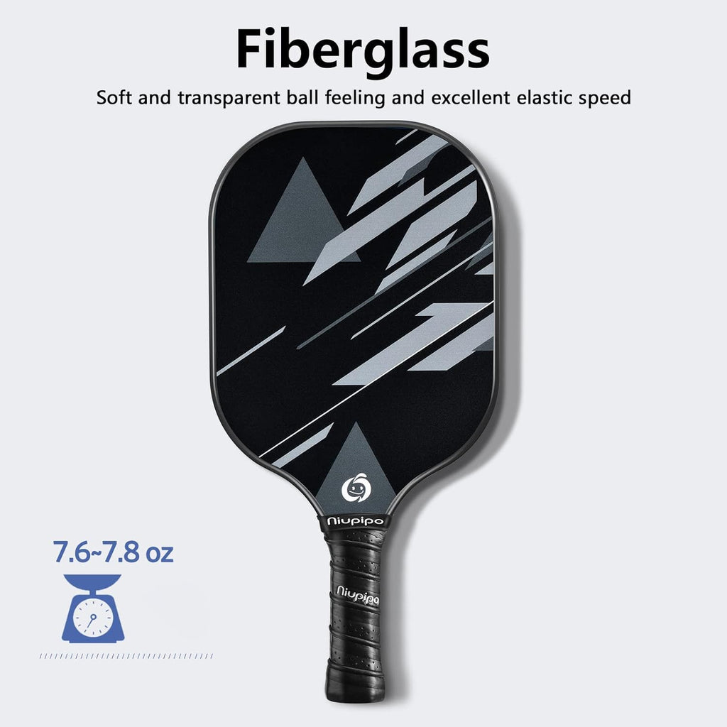 Pickleball Paddles Set of 2 or 4, USAPA Approved Fiberglass Pickleball Paddle Set with Balls and Bag, Polypropylene Honeycomb Core, Lightweight Pickleball Paddles for Beginners Men Women